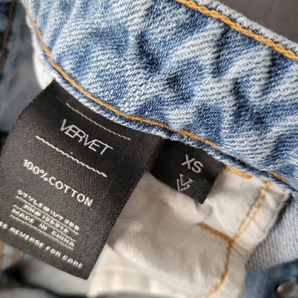 Vervet Ultra High Rise Shorts Women's XS Light Wash Denim Jean 5 Button Fly - Picture 6 of 7